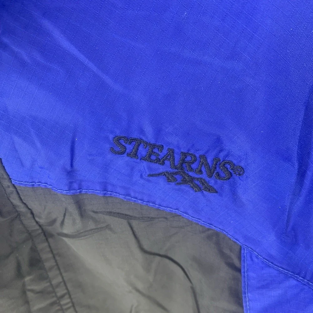 Stearns Dry Wear Water Proof Fishing Jacket Boating Cinch Waist BlueBlack Medium